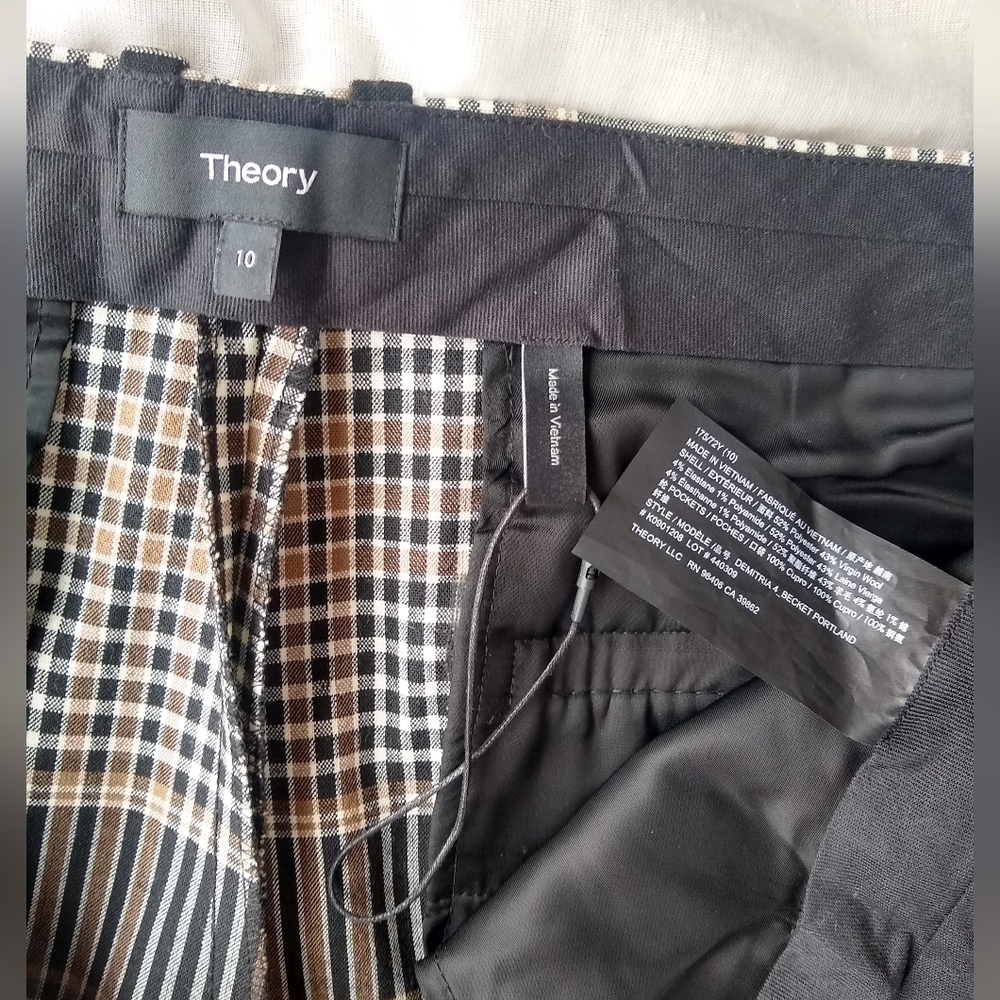 Theory plaid trousers